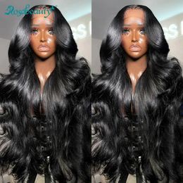 Rosabeauty HD 13X6 Transparent Body Wave Lace Frontal Wig 13X4 Front Human Hair 5X5 Glueless Wig 250 Density 240408