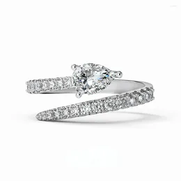 Cluster Rings XUYUANFEN Cross Border Wedding S925 Sterling Silver Ring Women's Pear ShapedZircon Diamond Design Fashionable And Versatile