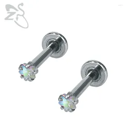 Stud Earrings Start Crystal Tragus Ear Piercing Lip Ring Labret Round Bar Stainless Steel Piercings Jewellery Gifts