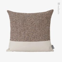 Pillow Simple Model Room Sofa Decoration Beige Small Texture Stitching Square El Living Waist