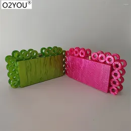 Evening Bags Fushia Light Green Acrylic Box Purses And Handbags Luxury Designer Mini Flap Party For Women Wedding Summer Lady Wallets