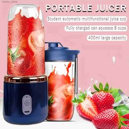 Juicers Portable 6-Piece Electric Mixer 400 ml JU479 Travel Cup Shopping Center USB Färsk fruktjuice Smunveterans WN IE Y240418