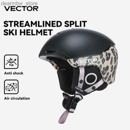 Cycling Caps Masks VECTOR Ski Helmet Men Women Removable Anti-collision Streamline Split Ski Helmet Ski Skateboard Snowboard Safety Helmet L48