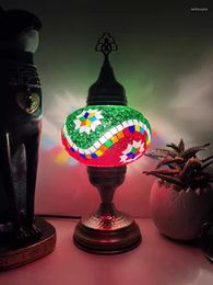 Table Lamps Turkish Mosaic Lamp Vintage Art Deco Handcrafted Lamparas De Mesa Glass Bed Light Con Mosaicos Night