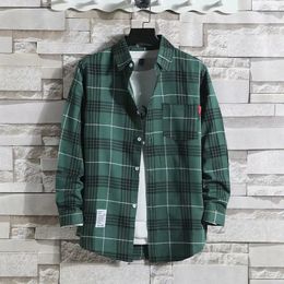 Checkered Long Sleeved Shirt For Men And Women High Quality Large Size Korean Loose Daily Travel Lightweight Coat Shirt 240412