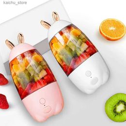 Juicers Juicer Portable Household Lovely Rabbit USB Rechargeable Cup Fruit Blending Mixer Y240418