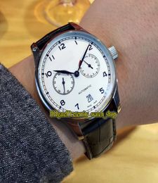 New 4 Colour Cheap High Quality 500705 White Date Dial Automatic Mechanical 500109 Mens Watch 316L Stainless Steel Case Leather Spo2319054