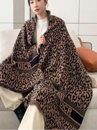 Winter Leopard scarf woman air conditioning room doublesided shawl cashmere warmth scarves 18070CM5492595