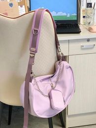 Evening Bags JIAERDI Harajuku Purple Hobos Bag Women Aesthetic Nylon Casual Crossbody Ladies Large Capacity Y2k Handbag Chic