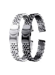 Stainless Steel Bracelet 18mm 19mm 20mm 21mm 22mm 24mm 26mm Women Men Silver Solid Metal Watch Band Strap Accessorie283B3708879