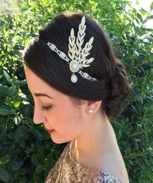 2019 Women 1920s Vintage Bridal Headpiece Accessories Flapper Great Gatsby Leaf Medallion Pearl Headband2748543