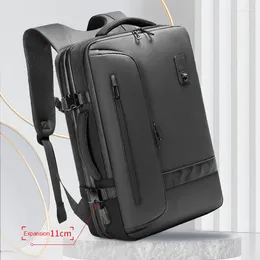 Backpack Men 15.6 Inch Laptop Anti-theft Waterproof Schoolbag Expandable USB Charging Large Capacity Travel Backpacking