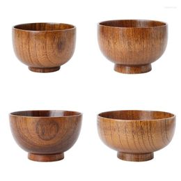 Bowls Natural Wooden Bowl Small Water Eating Rice Container For Women Men Kid Children Eat