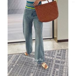 Women's Jeans Pants Fashion Woman Y2K Clothing 2024 Summer Korean Style Vintage Cargo High Waist Wide Denim Trousers Baggy Kpop