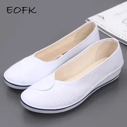 Casual Shoes EOFK Women Loafers Soft Slip On Canvas Flats Woman Solid Breathable Shoe For Mother Platform