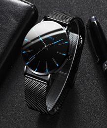 Minimalist Men039s Fashion Ultra Thin Watches Simple Men Business Mesh Belt Quartz Watch Male Wristwatches Clock Relogio Mascul6964882972