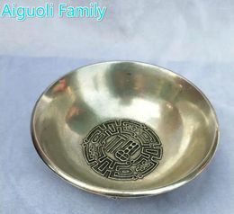 Decorative Figurines Art Collectibles Chinese Old Silver Carved 8 Immortal Bowl With "Xuan" Mark Diameter 11 CM