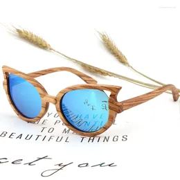 Sunglasses Fashion Retro Zebra Wood Brand Designers Handmade Polarising Butterfly UV 400 Anteojos De Sol