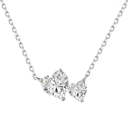 Chains Japanese And Korean S925 Sterling Silver Necklace With Small Caring Zirconia Inlay For Women Versatile Minimalist