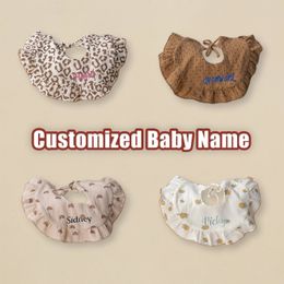 Embroidered Baby Cotton Gauze Bib Girl Stuff Accessories For borns Scarf Boy Saliva Towel Bibs Toddler Custom Gift 240418