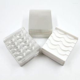 False Eyelashes Wholesale 50/pack Clear Lash Trays Plastic Mink Lashes Holder Eyelash Tray For 1/3/5 Pair Packaging Box Square Case