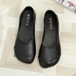 Casual Shoes S 2024 Leather Flat Woman Handmade Loafers Flexible Autumn Flats