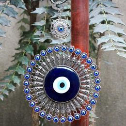 Keychains Lanyards D0AD Turkish Blue for Evil Eye Decor Wall Hanging Pendant Amulets Ornament for Key Ring Home Garden for Protection Lucky Gift Y240417
