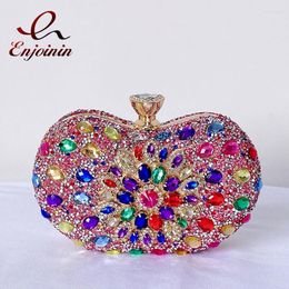 Evening Bags Colour Diamond Luxury Party Clutch Bag Purses And Handbags For Women Crystal Rhinone Wedding Chic Shoulder
