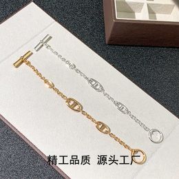 High-end Luxury Bangle H Nose Bracelet V Gold Thick Chain CNC Advanced Precision Edition Versatile High end Texture