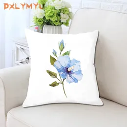 Pillow Nordic Style Watercolour Flower Throw Super Soft And Short Plush Personalised Home Car Sofa Bedside Decorative