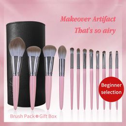 Makeup Brushes 12 Pieces 2024 Selling Customize Wholesale Professional Pink And Sliver Wooden Handle Set