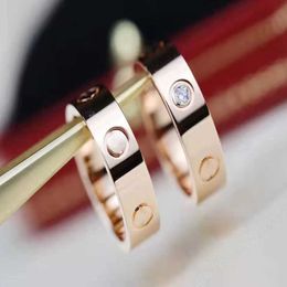 Designer Love Ring Luxury Jewellery 18K Rose Gold for Men and Women Wide Narrow Finger Full Sky Star Couple Gift