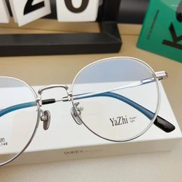 Sunglasses Frames 51-19-148 Titanium Glasses Round Myopia Prescription Small Box Men/Women Eyeglasses High Quality Two-Tone Cat Eye