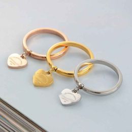 Factory Whole Love Letter Stainless Steel Hollow Tail Ring Pendant Ring gold silver rose for Couple Gift275g