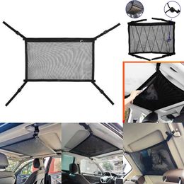 2024 Car Roof Net Storage Bag Adjustable Double-Layer Zipper Mesh Car Ceiling Cargo Net Pocket For Long Trip