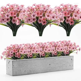 Decorative Flowers 5 Head Simualtion Flower ArtificialFake Green Plant Artificial Plastic Plants Outdoor Garden Porch Home Decor