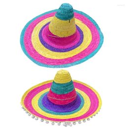 Party Supplies 652F Straw Sombrero Hat Fiest Mini Mexicans