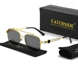 Sunglasses Pilot Metal Men's Flat Top Double Bridges Sun Glasses Gift Box Women's Shopping Party Eyewear UV4000