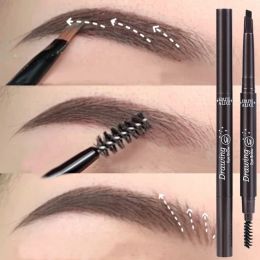 Enhancers 5 Colours Double Head Eyebrow Pencil Long Lasting Waterproof Not Blooming Ultrathin Eyebrow Pen Black Grey Brown Colour Cosmetics