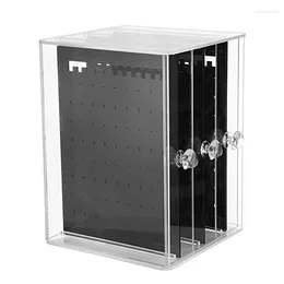 Jewellery Pouches 3 Vertical Drawer Earring Holder Storage Box Transparent Display Jewellery Stand Cases