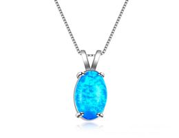 Weddings Jewellery LuckyShine 1Pcs Gorgeous Style Fine Blue Oval Genuine Opal Gemstone Silver Fashion Women Charm Necklace Pendant6959733