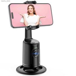 Selfie Monopods Intelligent Ai New Mini Selfie Stick Automatic Face Tracking Shooting 360 Degree Rotation Follow Live Phone Holder Gimbal Y240418