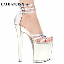 Dress Shoes LAIJIANJINXIA Women Sandals Ladies 20CM High Heels Platforms Female Elegant Zapatos Mujer Party