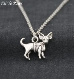 Pendant Necklaces Antique Silver Colour Chihuahua Dog Stainless Steel Chain Necklace Boho Animal Chocker Fashion Accessories Jewele8587857