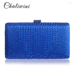 Evening Bags Elegance Blue Red Glitter Toiletry Package Rhinones Women Clutch Lady Wallet Nigerian Wedding And Matching Bag