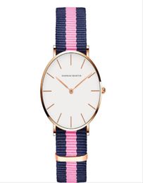 36MM Simple Womens Watches Accurate Quartz Ladies Watch Comfortable Leather Strap or Nylon Band Wristwatches a Variety Of Colours C3631183