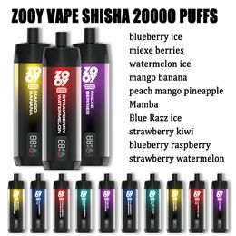 puff shisha zooy puff 20k e cigarette vape pen disposable vape rechargeable Battery Adjustable Airflow 10 color