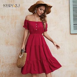 Party Dresses Red Summer Elegant For Women Clothes Vestido Short Sleeve One Shoulder Urban Midi Dress Casual Chiffon Female Long