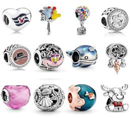 Memnon Jewelry 925 Sterling Silver Up House Balloons Charm Shimmering Narwhal Charms Seashell Dreamcatcher Bead Ocean Waves beads Fit P Style Bracelets Diy9928063