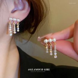 Stud Earrings Fashion Hyperbole Temperament Elegant Short Drop For Women Female Tassel Simulated Pearl Pendant Ear Jewellery
